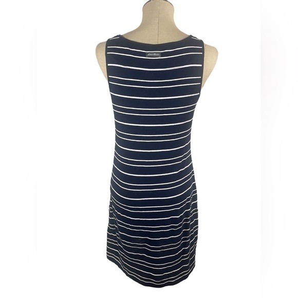 Eddie Bauer Striped Crowl Neck Sleeveless Dress Navy and White Size XS - Picture 2 of 6